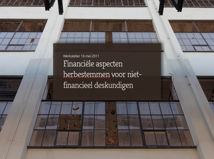 Werkatelier financiële kant herbestemmen erfgoedconsulenten RCE