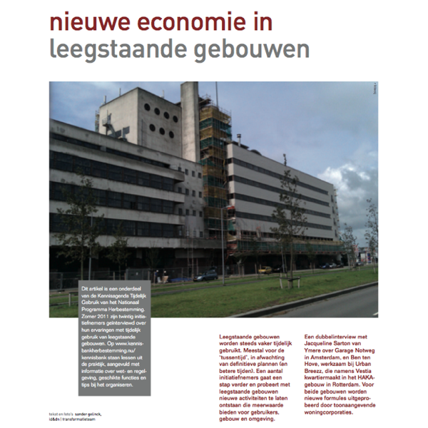 Artikel Nieuwe economie in oude gebouwen
